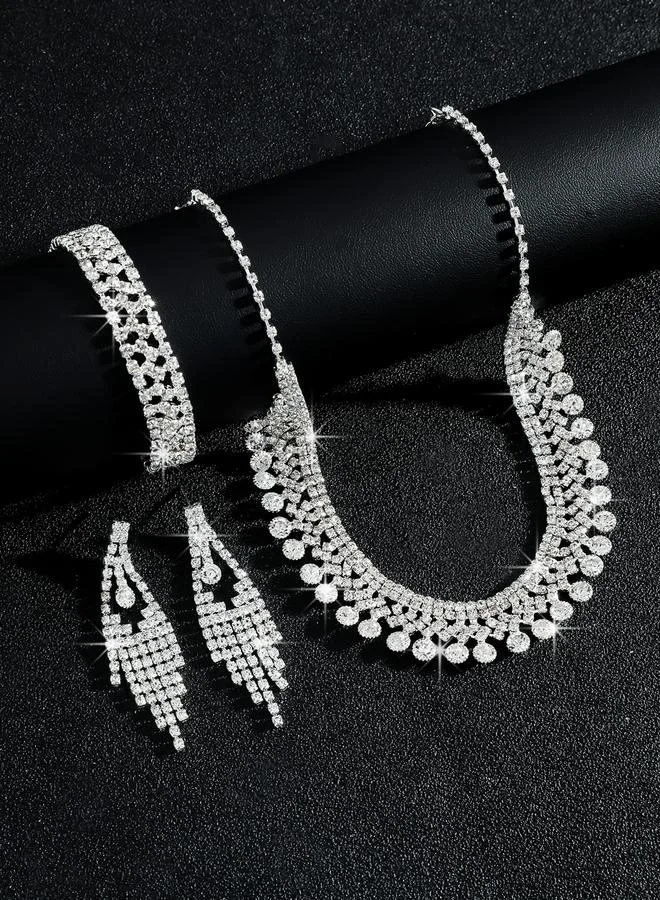 Take Two  3-Piece Embellished Necklace, Bracelet And Earrings Jewelry Set for Women | Best Price UAE